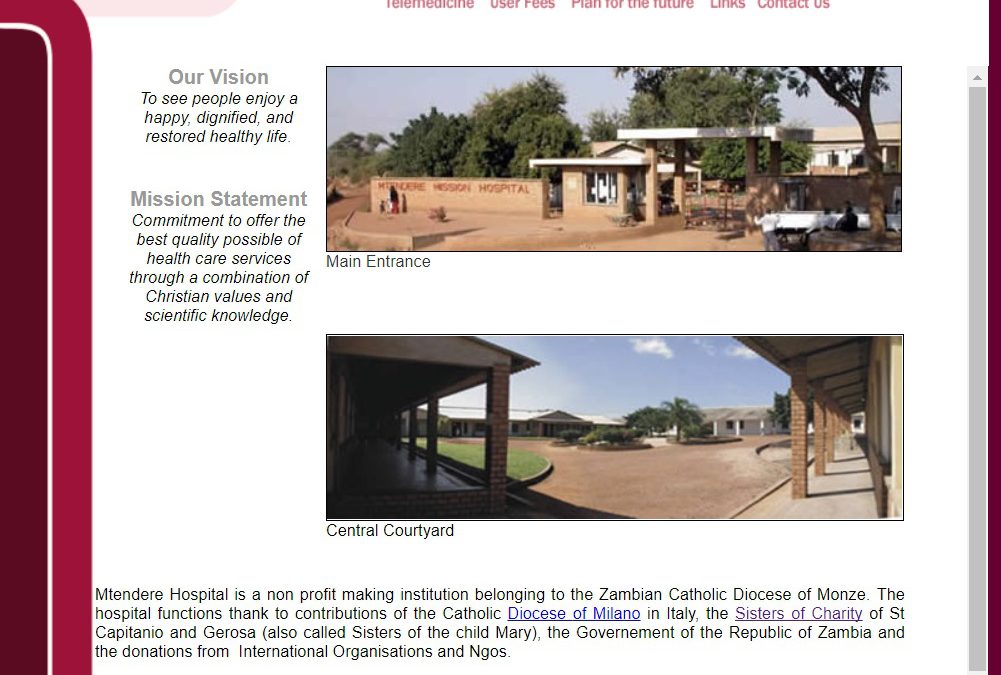 CHIRUNDU (ZAMBIA) – “MTENDERE MISSION HOSPITAL”
